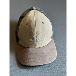 Patagonia Pyramid Logo Khaki Beige Trucker Hat 1973 rare Vintage